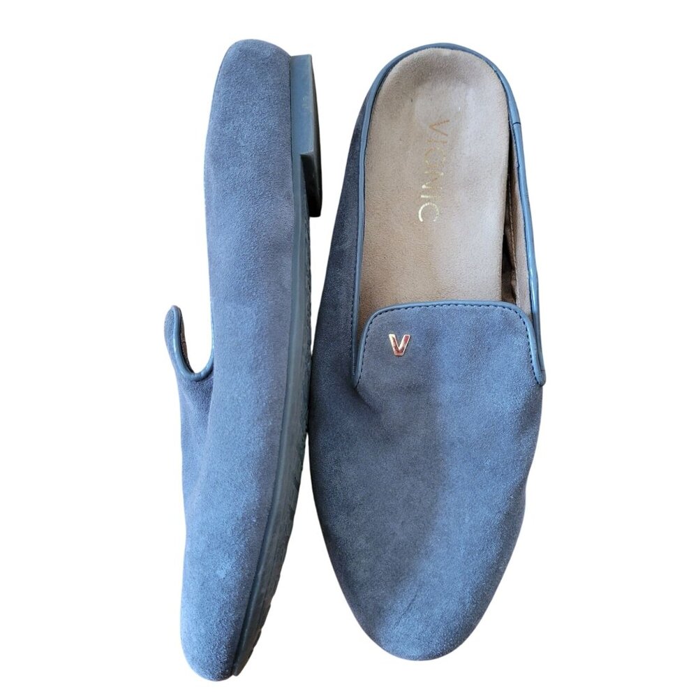 Vionic Leather Suede Gray Loafers‎ 6 Slip On Comfort CARNEGIE